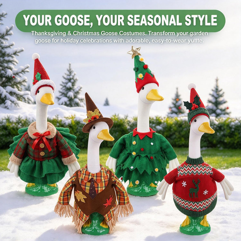 23 Inch White Large Goose Garden Statue, Plastic Geese Figurine