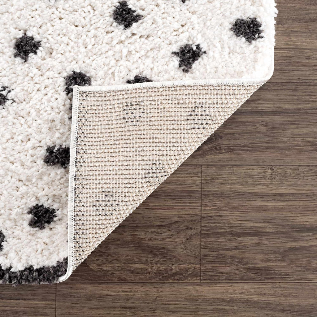 Chablis Living Room, Bedroom Area Rug - Polka Dot Dalmatian Abstract - Contemporary Modern Minimalist Scandinavian
