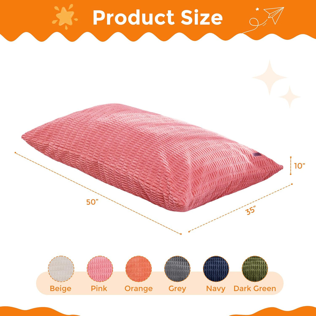 Kids Bean Bag Chair, 3 in 1 Convertible Bean Bag Sofa with Removable Cover for Children, Soft Floor Lounger