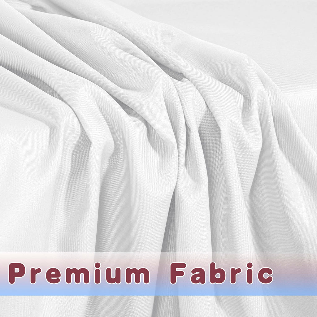 Fitted White Tablecloths For 6 Foot Rectangle Tables, Vendor Booth 2 Pack