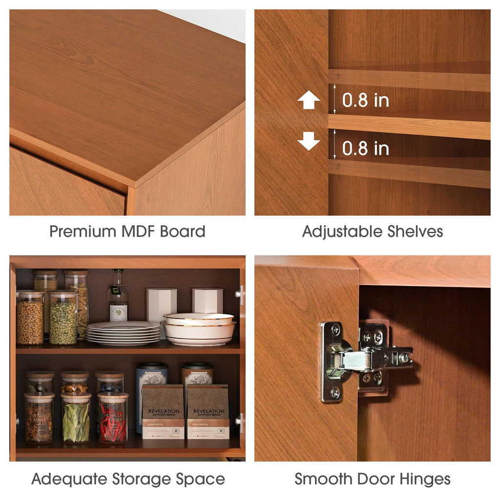 59" Sideboard Buffet Cabinet with Storage, Walnut