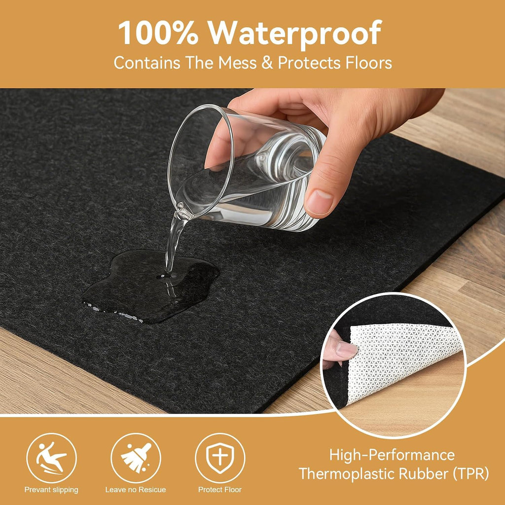 1/4" Thick Felt and Natural Rubber Backing Rug Pad - Non Slip Carpet Gripper for 9 x 12 Ft Area Rugs - Protective - Set of 108