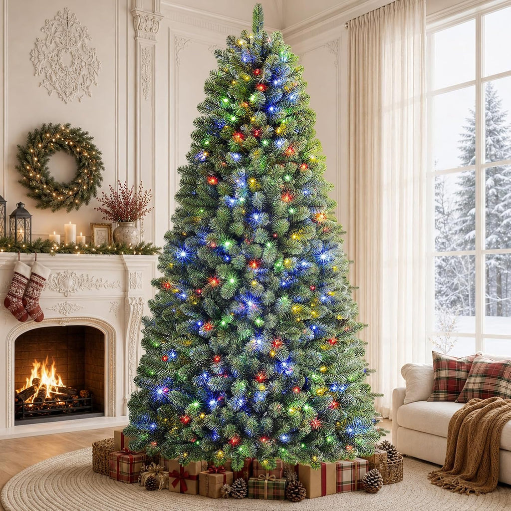 Artificial Prelit Classic Christmas Tree with Remote Control,Timer