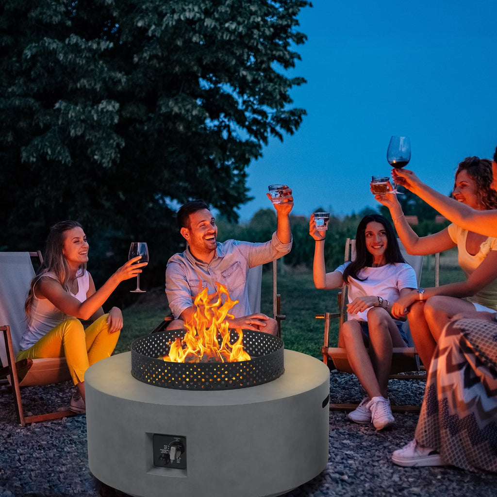 32 Inch Fire Pit Table, 3-Piece Outdoor Propane Fire Pit Table