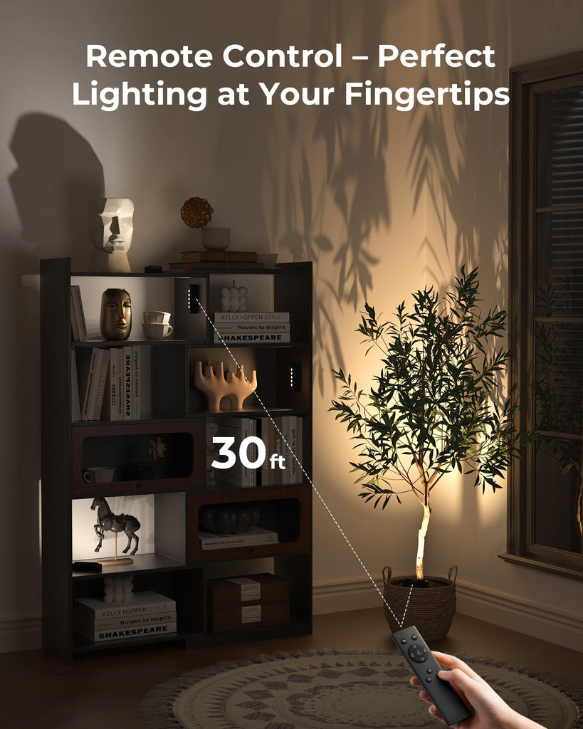 Indoor Spotlights with Daily Auto Timer, 5500mAh Rechargeable Picture Lights, Wireless Accent Lighting Dimmable &