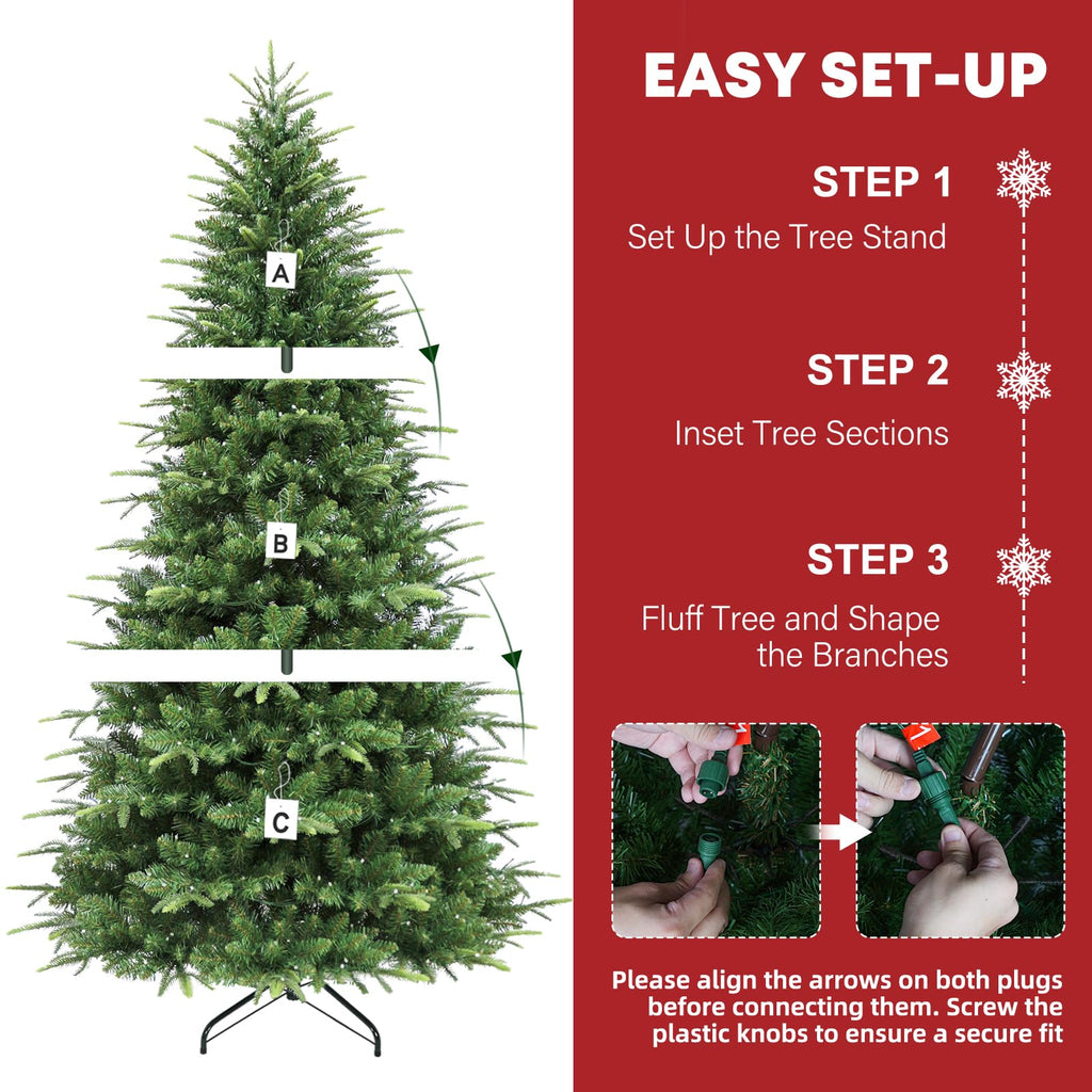 7.5 ft Pre-lit Artificial Christmas Tree with Remote Control