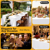 10-Pack White Tablecloths for Rectangle Tables, 60 x 102 Inches, Stain-Resistant Polyester Fabric fo