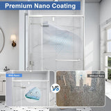 Semi Frameless Pivot Shower Door 42-48" W x 72" H