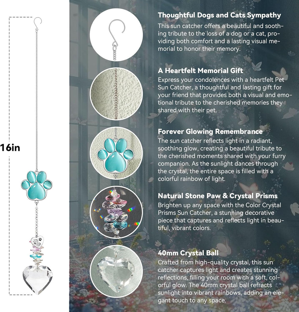 Dog Memorial Gifts for Loss of Dog, Pet Sympathy, Dog Memorial Suncatcher