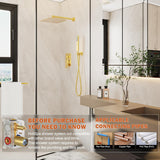 Gold Shower System, Shower Faucet Set with 10-Inch Rain Showerhead and Handheld Spray