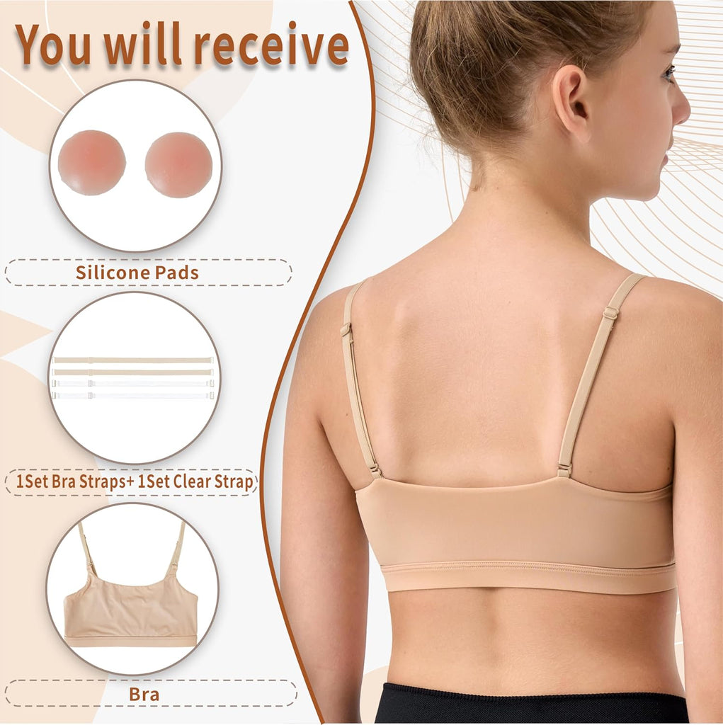 Gymnastic Ballet Sport Bras for Girls Nude Training Bra for Teen