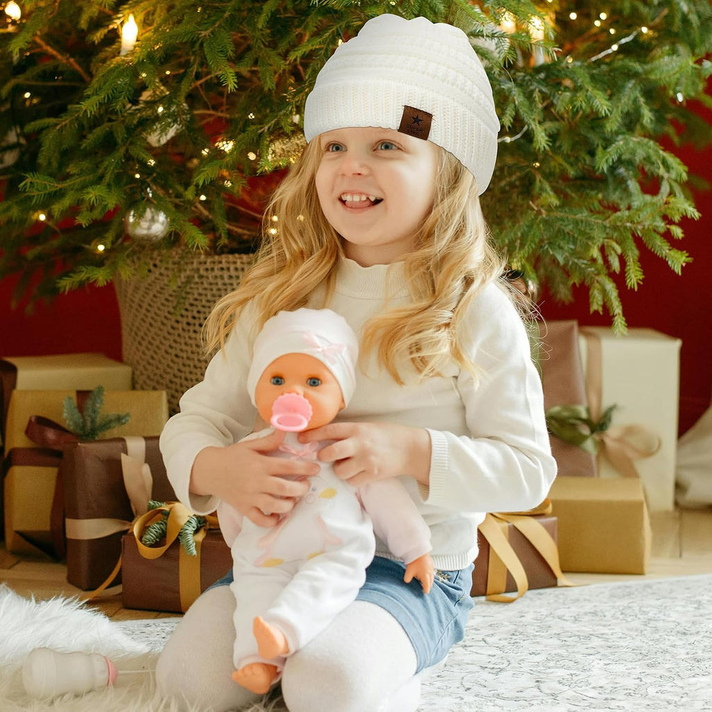 Satin Lined Baby Beanie 3 Pack Winter Knit Hat Infant Toddler