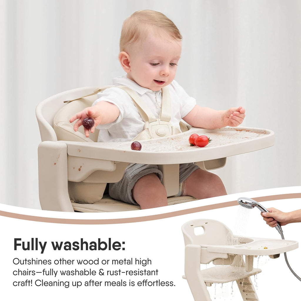 Fully Washable Baby High Chair for Babies and Toddlers(Beige) | Growth High Chair for Toddlers from 6 Months to 220