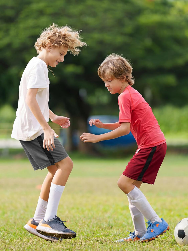 5 Pack Boys Shorts Kids Basketball Athletic Shorts Soccer Sports Mesh Quick Dry Active Gym Clothes with Drawstring