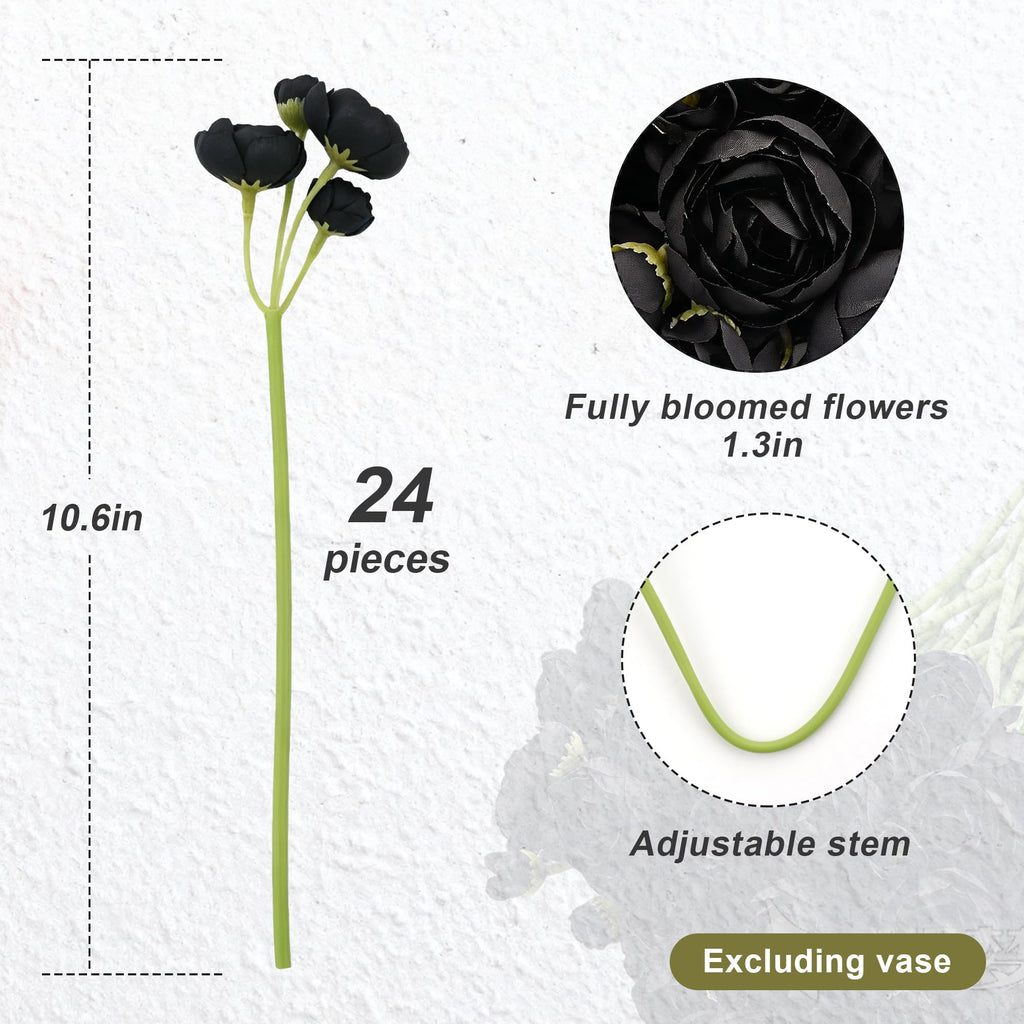24 Stems Artificial Ranunculus Flowers, 96 Bloom Faux Silk Ranunculus Bouquet for Wedding Decorations, Home Décor