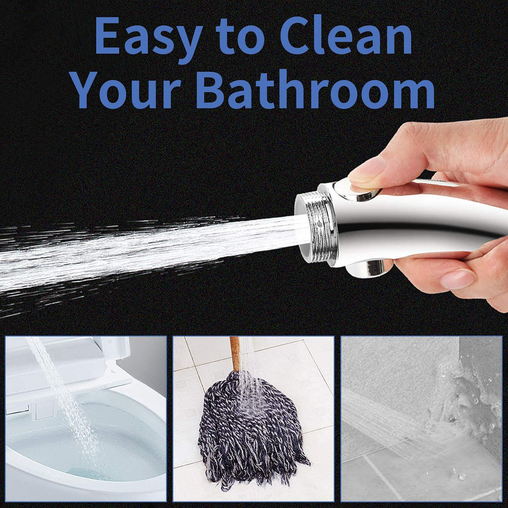 High Pressure Handheld Shower Head with On Off Switch (Chrome)