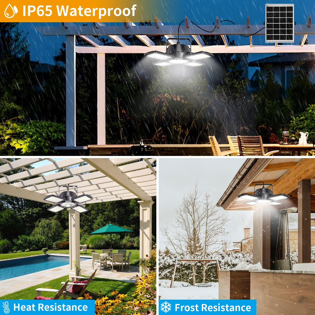 Solar Shed Light Outdoor Indoor, Solar Powered Motion Sensor Pendant Light Daytime Available, Solar Indoor