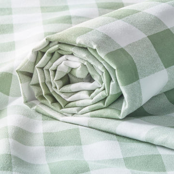 Gingham Fabric by The Yard, 94"Wide, Sage Green Plaid, 10 Yards