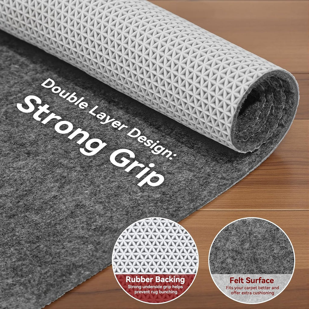 9'x12' Non‐Slip Rug Pad, 1/8" Thick Cushioned - Set of 108