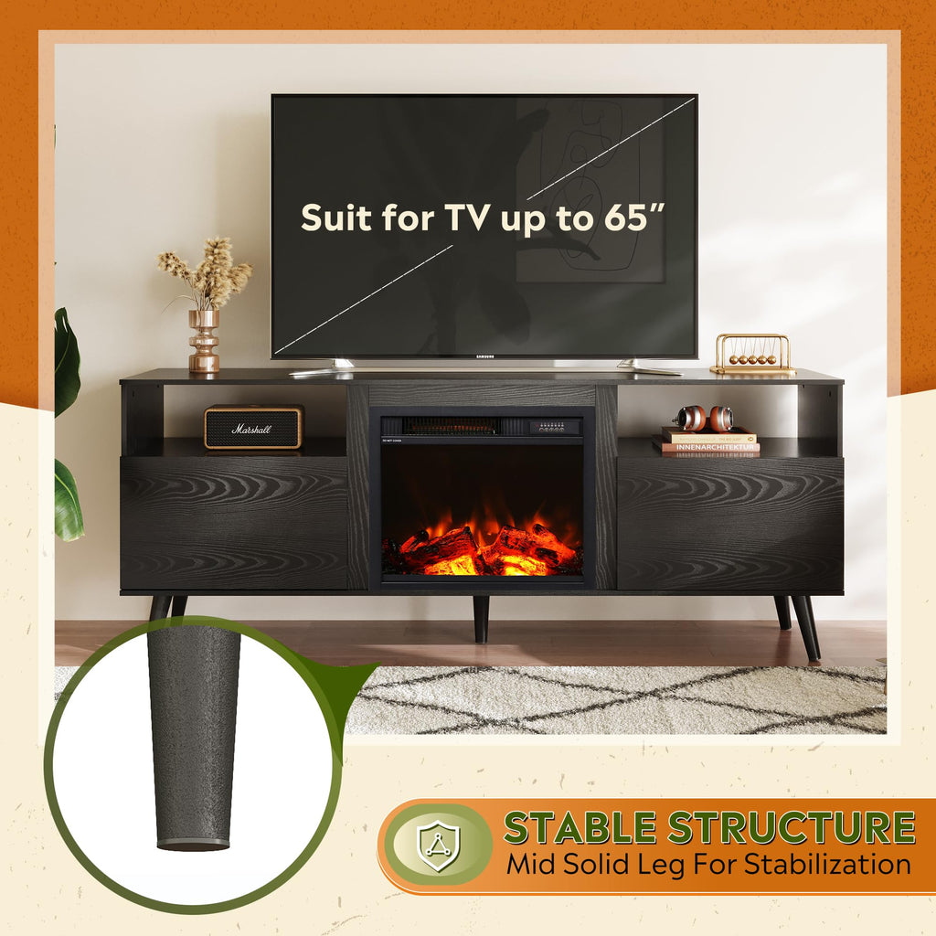 For 55/65 Inch TV, Storage Cabinets, Black