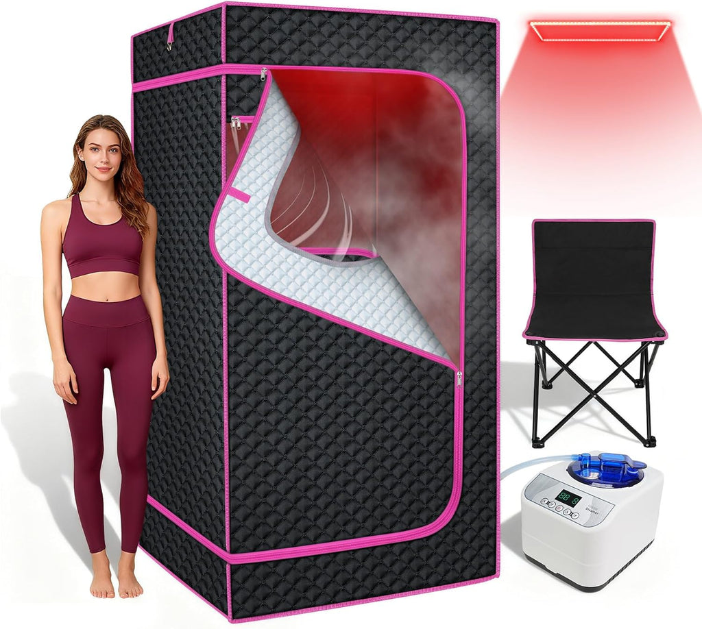 Portable Infrared Sauna Box for Home, Steam Sauna Tent with 1300W 3L Steamer, Full Body Relaxation for Indoor Use