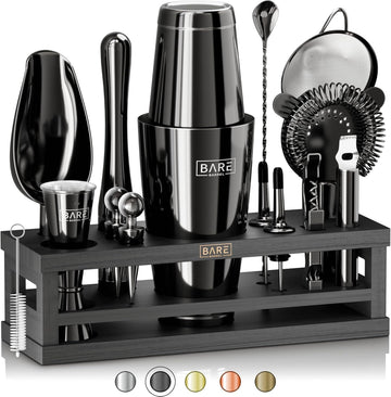 Mixology Bartender Kit Bar Set | 16-Piece Cocktail Shaker Set | Martini Barware Mixing Tools Bartending | Incl. 35 - Set of 16