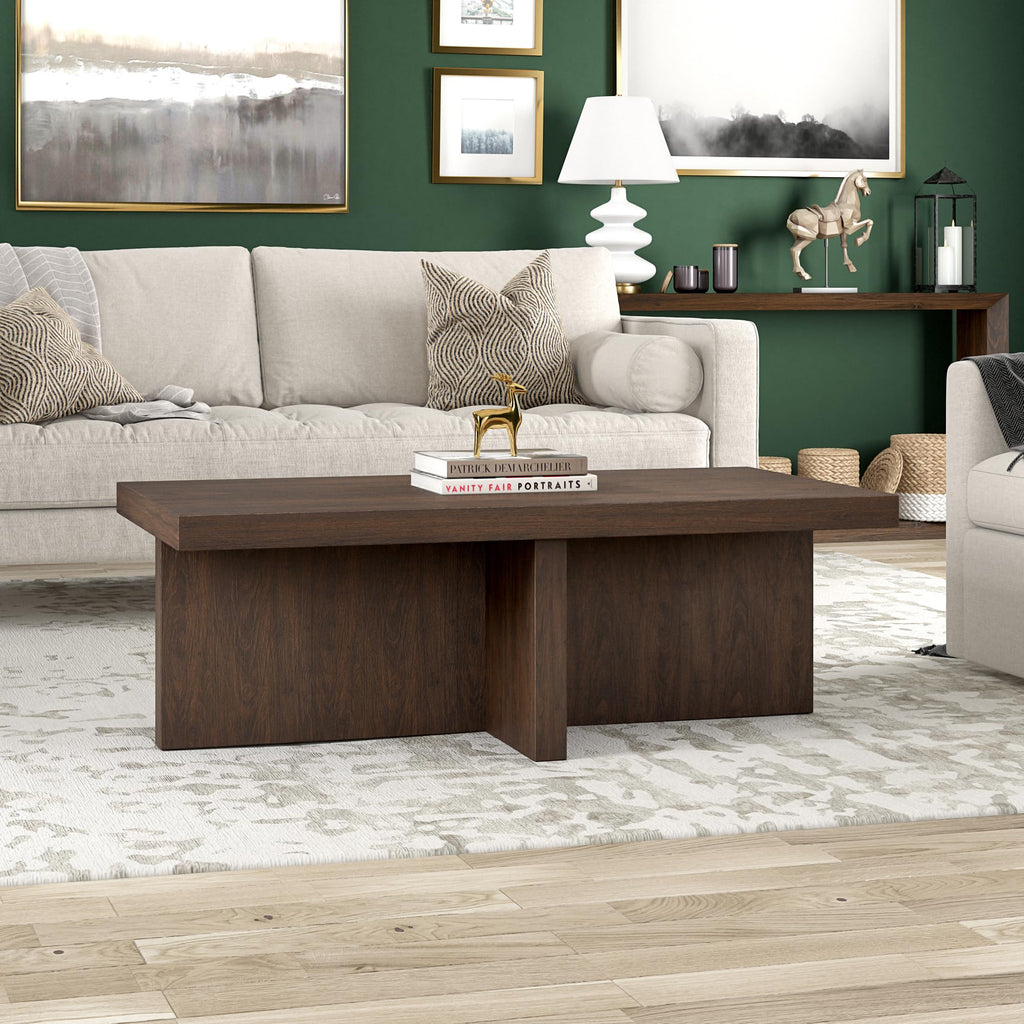 44" Scandinavian Coffee Table, Rich Brown