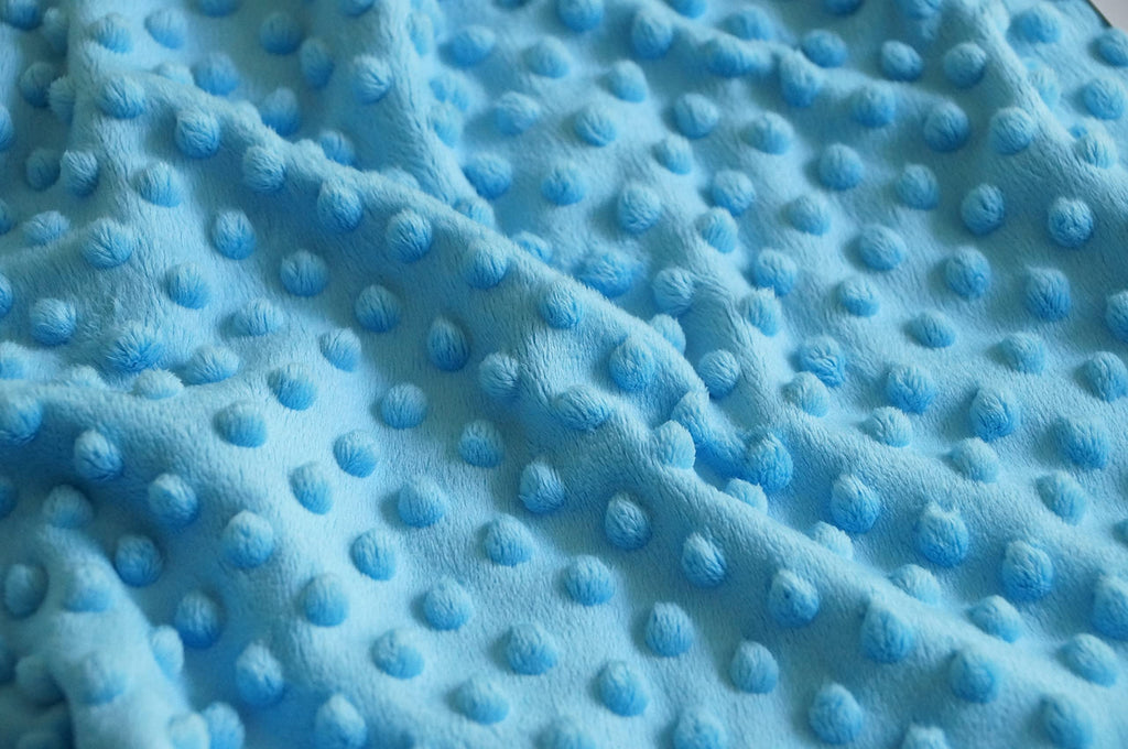 Turquoise Blue Minky Bubble Dimple Dot Plush Fur Fabric Polyester 58-60"