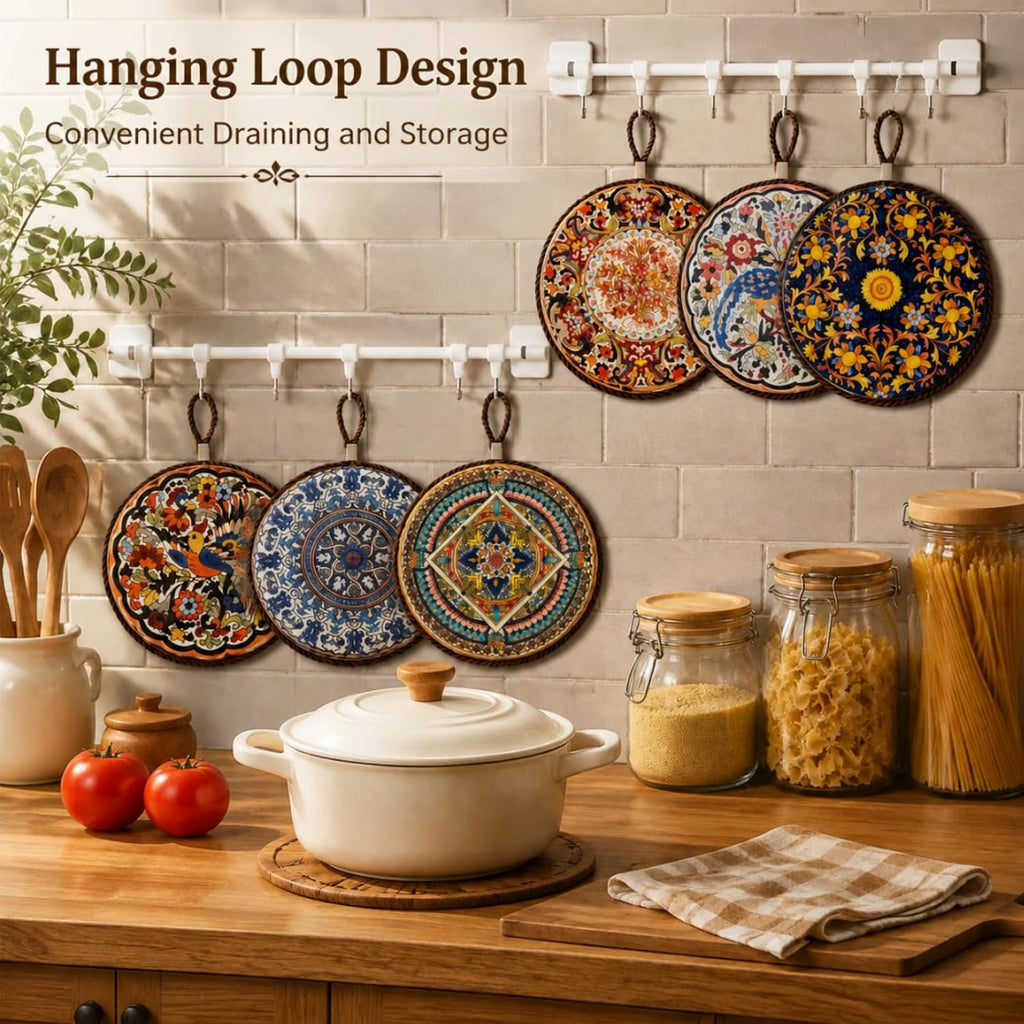 6.7" Trivets for Hot Dishes, Pots and Pans, Heat Resistant - Set of 6