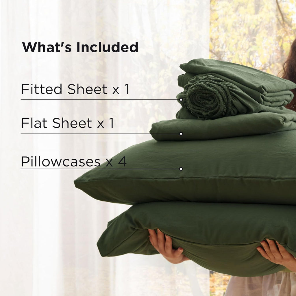 Deep Pocket King Sheet Set - 6 Piece, Prewashed Ultra-Soft King Sheets Set, Fits Mattresses Up to 18 Inches Thick