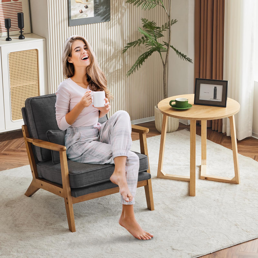 Mid-Century Lounge Accent Chair, Gray