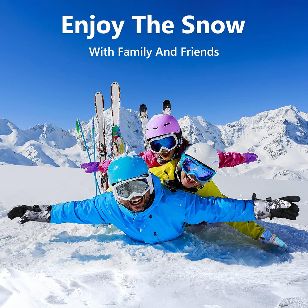 Ski Gloves,Snow Gloves Waterproof Winter Warm Cold Weather Touchscreen Gloves for Parent& Child Kids