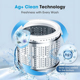 15.7lbs Portable Washing Machine, Full-Automatic Portable Washer with 10 Wash Cycles, Top Load Clothes Washer with