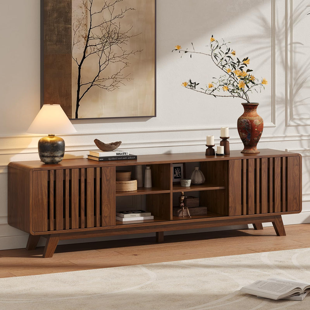 70" TV Stand for TV Up to 85", Mid-Century Modern Television Stand