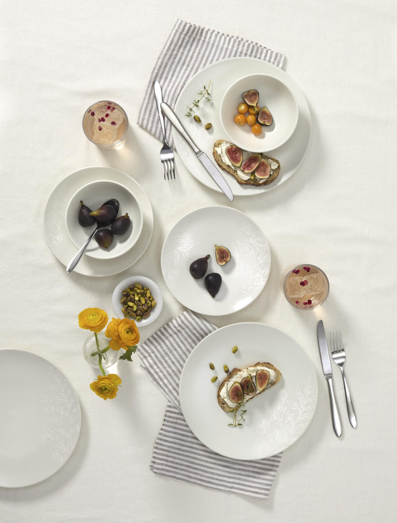 Roseto 12-Piece Dinnerware Set, White
