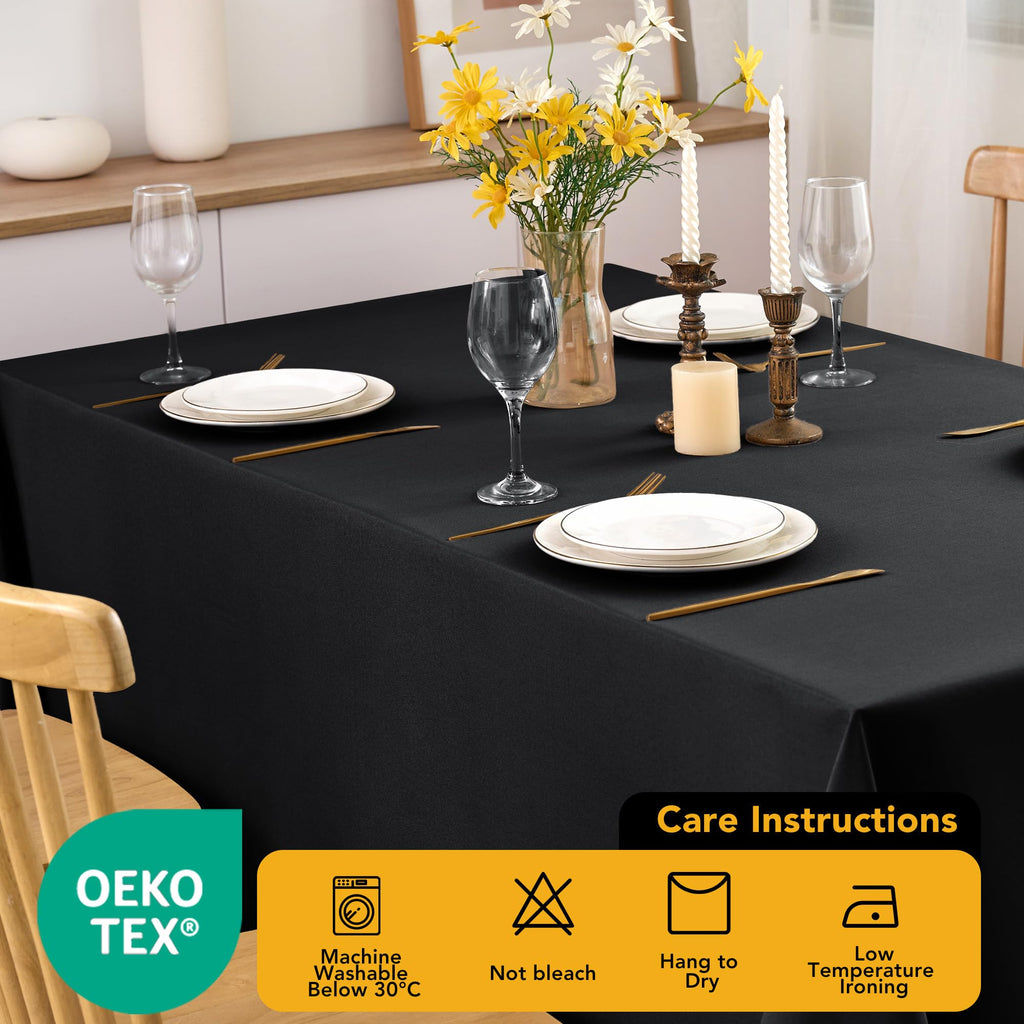 10-Pack Black Tablecloths for Rectangle Tables, 60 x 120 Inches