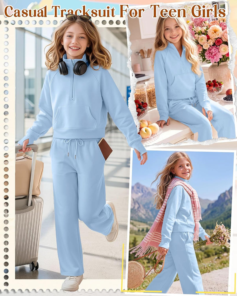 2 Piece Outfits Half Zip Sweatsuit