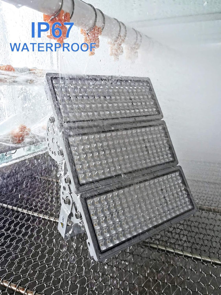 42000LM Stadium Lights Outdoor LED Flood Light 300W 6500K IP67 Waterproof 1500 Watt Equivalent with 3 Adjustable