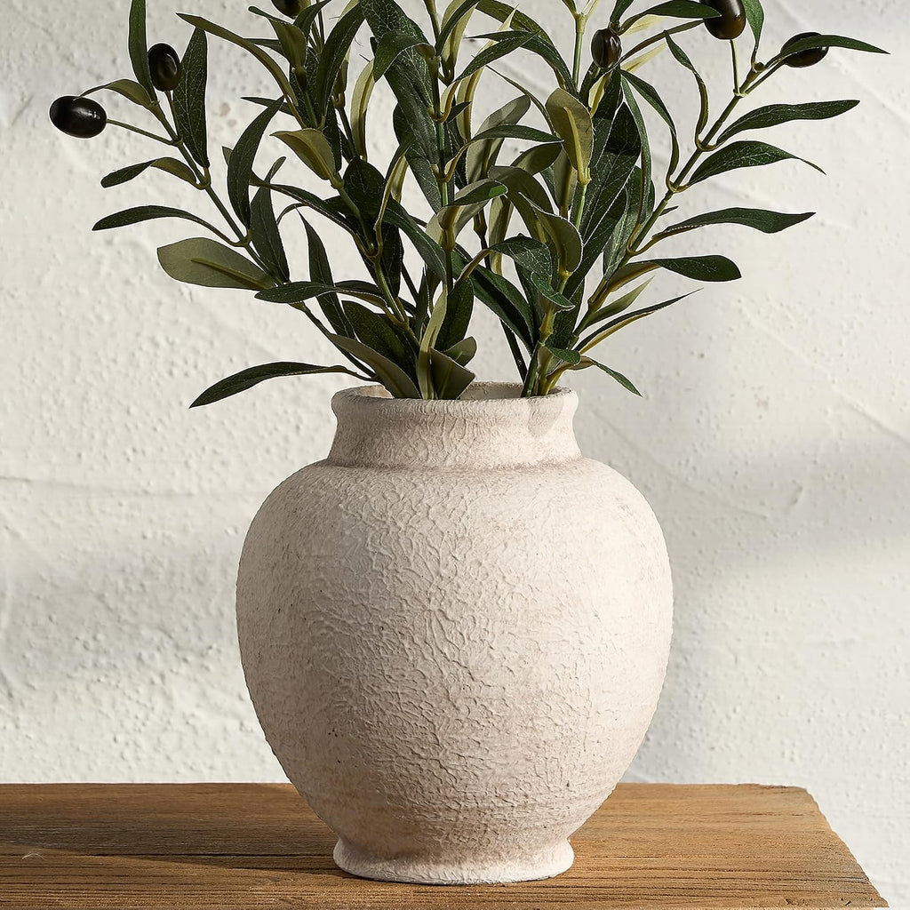 Ceramic Flower Vase, Rustic Farmhouse Decorative Vase Pottery Pampas Grass Vases