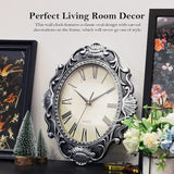 AYRELY 14 Inch Oval Rustic Wall Clock, Wall Clocks Battery Operated, Country Style Silent Non Ticking Clock