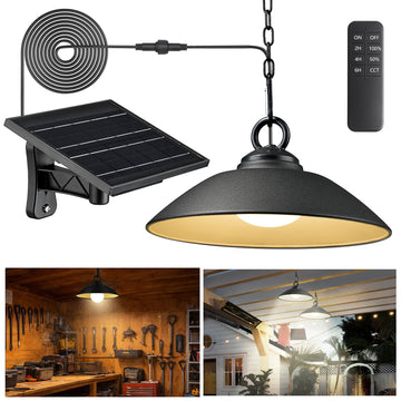 Solar Pendant Lights with Remote Control, 8 Inch, 1 Pack
