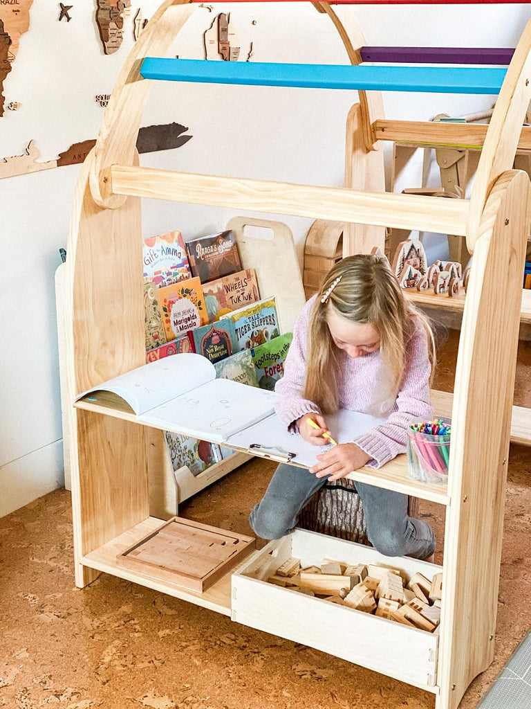 Aurora Playstand 2026 Edition, Curtains, Clips, & Hooks included Waldorf Imaginative Playarch Kids Playhouse, Indoor