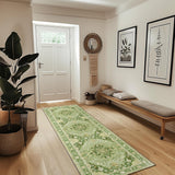 Area Rugs Washable Non-Slip, Floral Vintage Distress Print Pattern Medallion Carpet for Living Room Bedroom