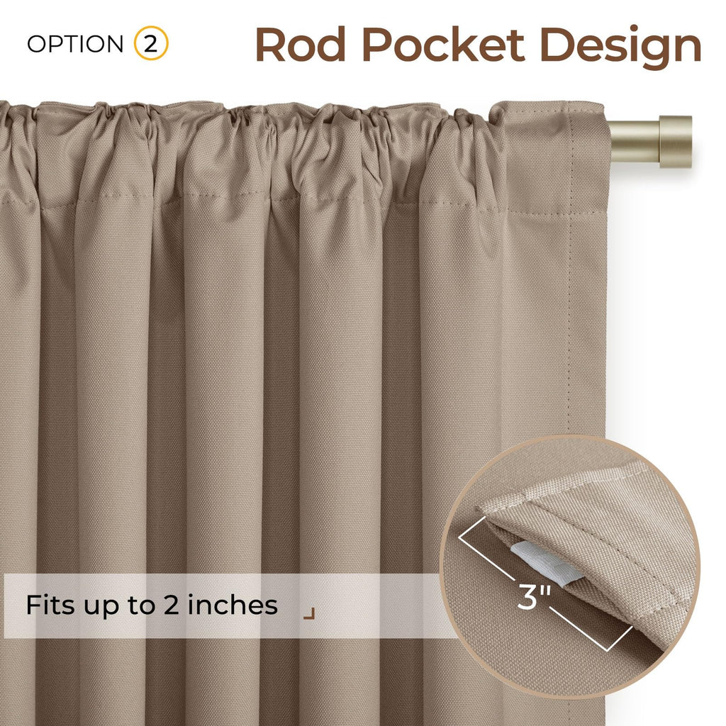 Extra Wide Linen Blackout Curtains 102x84 Burlywood Birch