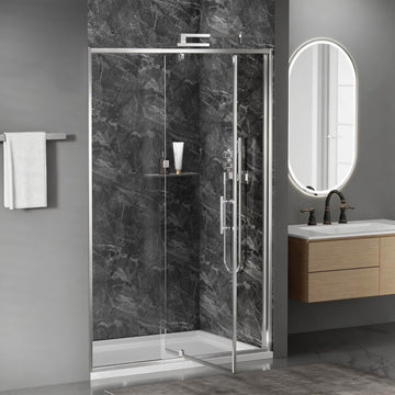 38-42" W x 71" H Pivot Glass Shower Door, Pivot Shower Door with 1/4"(6mm) Clear Glass, Brushed Nickel