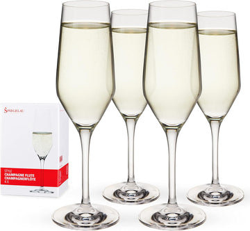 Style Champagne Flutes, Elegant Crystal Champagne Glasses Gift Set, Perfect for Prosecco, Sparkling Rose, Mocktails
