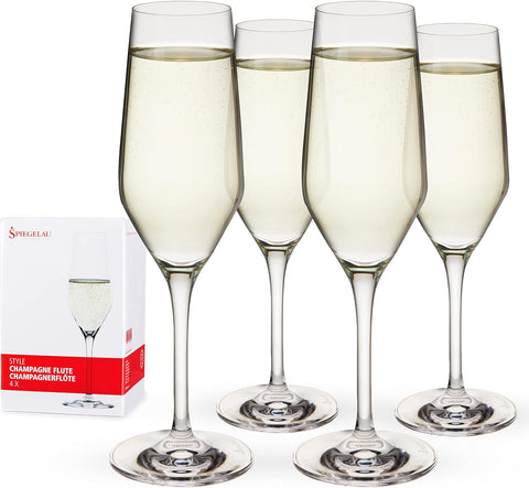 Style Champagne Flutes, Elegant Crystal Champagne Glasses Gift Set, Perfect for Prosecco, Sparkling Rose, Mocktails