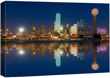 Canvas Print Wall Dallas, Texas City Skyline Reflection Architecture & Maps Cityscape Photography Realism Global
