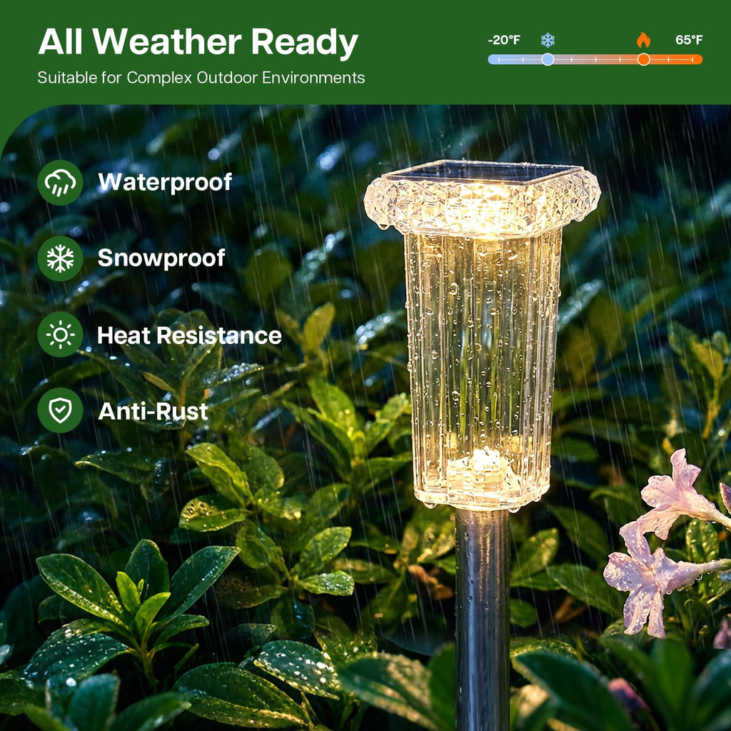 10 Color Solar Lights Outdoor Waterproof LED Pathway Lights 8 Pack