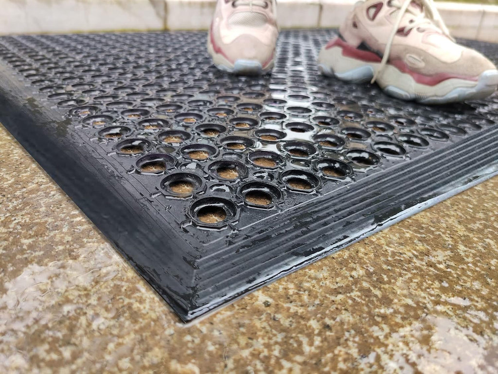Outside Rubber Floor Mats Anti Slip Commercial Resturant Drainage Mat | 60"x35" Heavy Duty Outdoor Mat Garage Garden